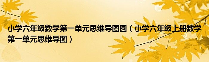 小学六年级上册数学第一单元思维导图(小学六年级数学第一单元思维导图圆)