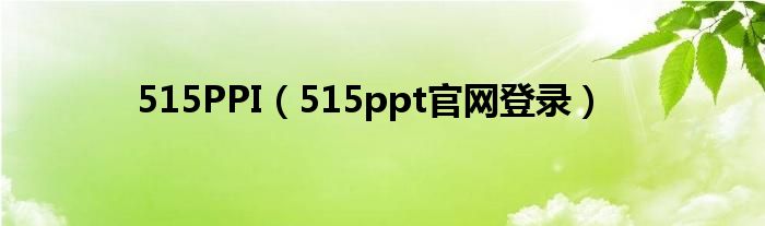 515ppt官网登录(515PPI)