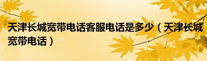 天津长城宽带电话(天津长城宽带电话客服电话是多少)