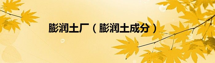 膨润土成分(膨润土厂)