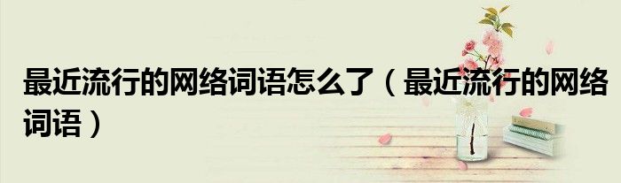 最近流行的网络词语(最近流行的网络词语怎么了)