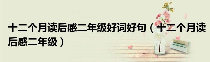 十二个月读后感二年级(十二个月读后感二年级好词好句)