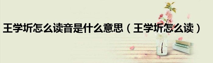 王学圻怎么读(王学圻怎么读音是什么意思)