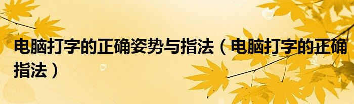 电脑打字的正确指法(电脑打字的正确姿势与指法)
