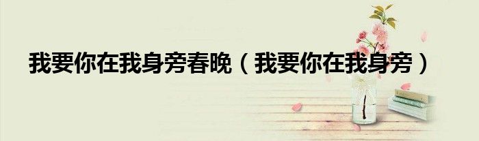 我要你在我身旁(我要你在我身旁春晚)