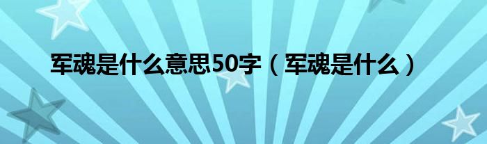 军魂是什么(军魂是什么意思50字)