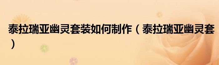 泰拉瑞亚幽灵套(泰拉瑞亚幽灵套装如何制作)