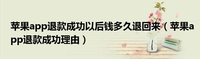 苹果app退款成功理由(苹果app退款成功以后钱多久退回来)