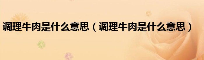 调理牛肉是什么意思(调理牛肉是什么意思)