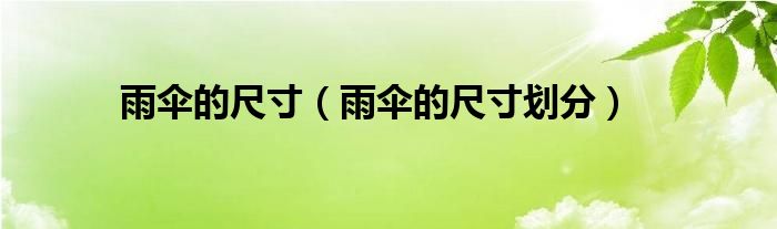雨伞的尺寸划分(雨伞的尺寸)