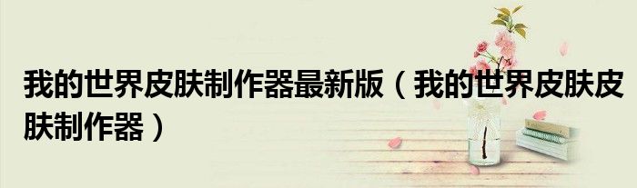 我的世界皮肤皮肤制作器(我的世界皮肤制作器最新版)