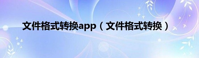 文件格式转换(文件格式转换app)