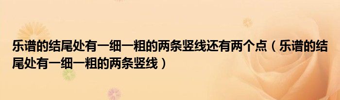 乐谱的结尾处有一细一粗的两条竖线(乐谱的结尾处有一细一粗的两条竖线还有两个点)