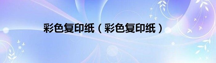 彩色复印纸(彩色复印纸)