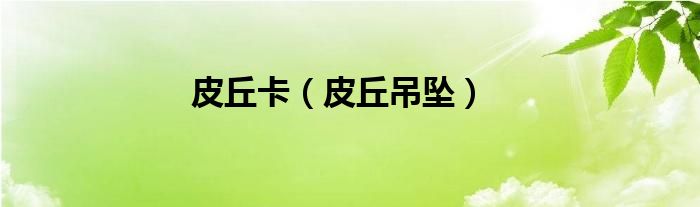 皮丘吊坠(皮丘卡)