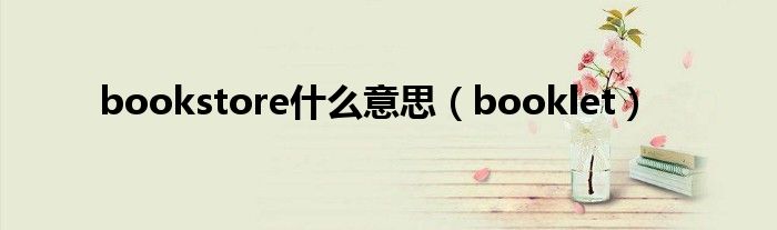 booklet(bookstore什么意思)