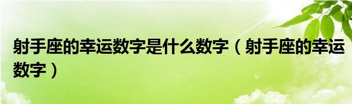 射手座的幸运数字(射手座的幸运数字是什么数字)