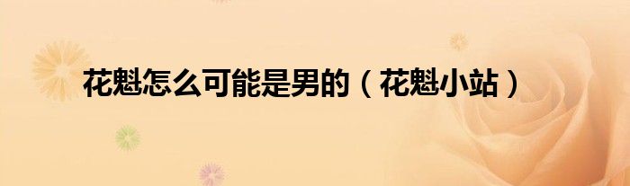 花魁小站(花魁怎么可能是男的)