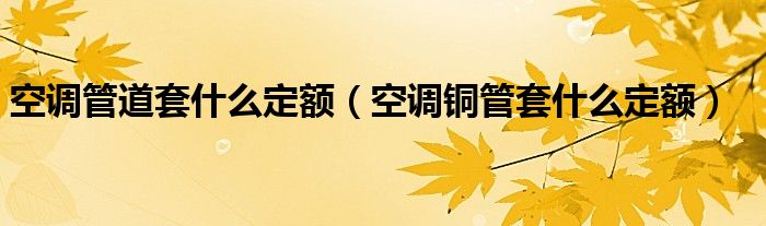 空调铜管套什么定额(空调管道套什么定额)