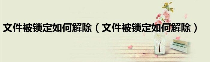 文件被锁定如何解除(文件被锁定如何解除)