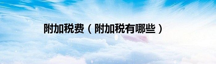 附加税有哪些(附加税费)
