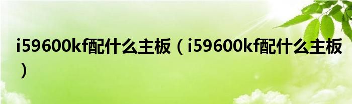 i59600kf配什么主板(i59600kf配什么主板)