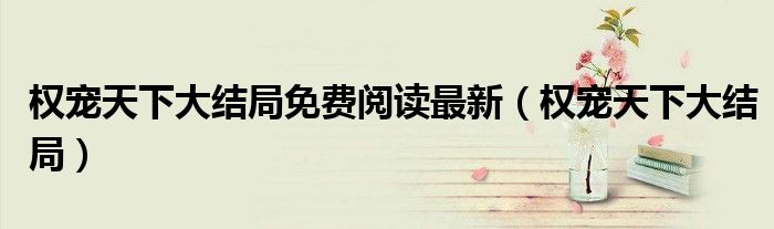 权宠天下大结局(权宠天下大结局免费阅读最新)