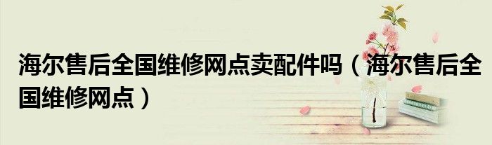 海尔售后全国维修网点(海尔售后全国维修网点卖配件吗)