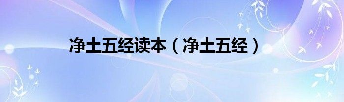 净土五经(净土五经读本)