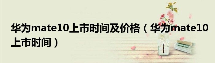 华为mate10上市时间(华为mate10上市时间及价格)
