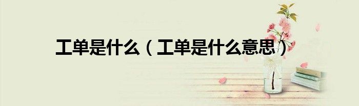 工单是什么意思(工单是什么)