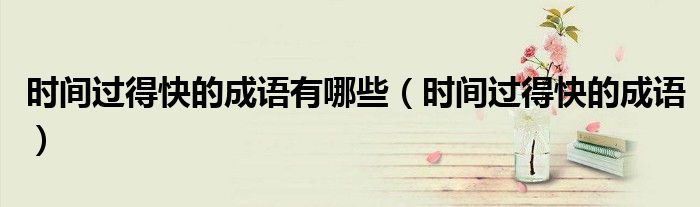 时间过得快的成语(时间过得快的成语有哪些)