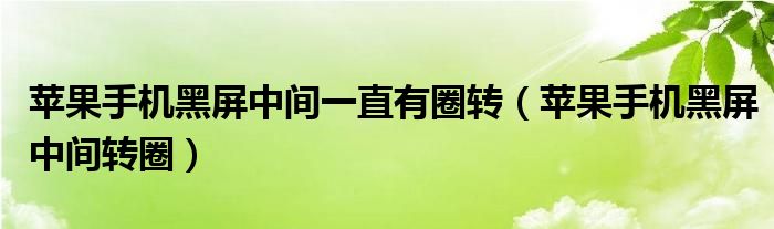 苹果手机黑屏中间转圈(苹果手机黑屏中间一直有圈转)