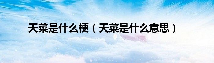 天菜是什么意思(天菜是什么梗)