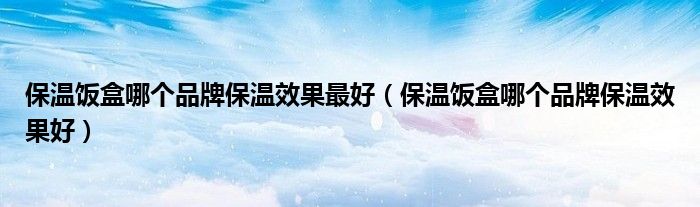 保温饭盒哪个品牌保温效果好(保温饭盒哪个品牌保温效果最好)