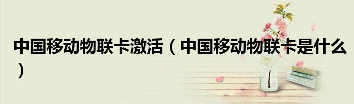 中国移动物联卡是什么(中国移动物联卡激活)