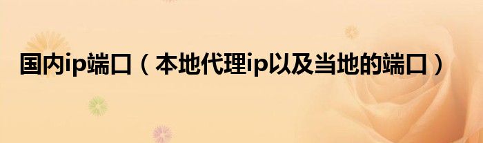 本地代理ip以及当地的端口(国内ip端口)