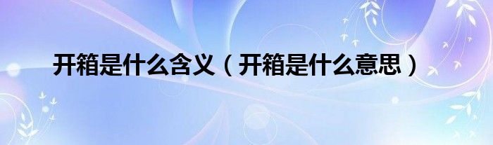 开箱是什么意思(开箱是什么含义)