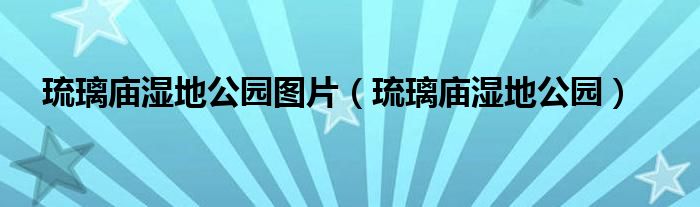 琉璃庙湿地公园(琉璃庙湿地公园图片)