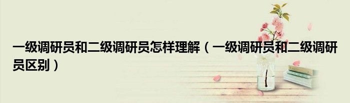 一级调研员和二级调研员区别(一级调研员和二级调研员怎样理解)