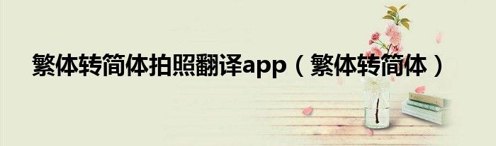 繁体转简体(繁体转简体拍照翻译app)