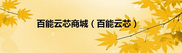 百能云芯(百能云芯商城)