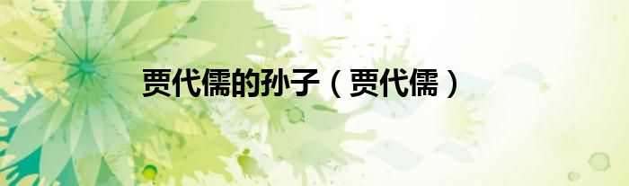 贾代儒(贾代儒的孙子)