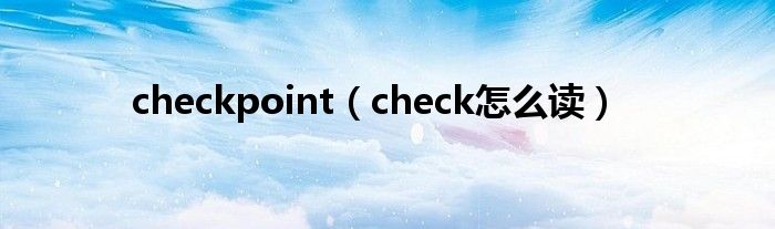 check怎么读(checkpoint)