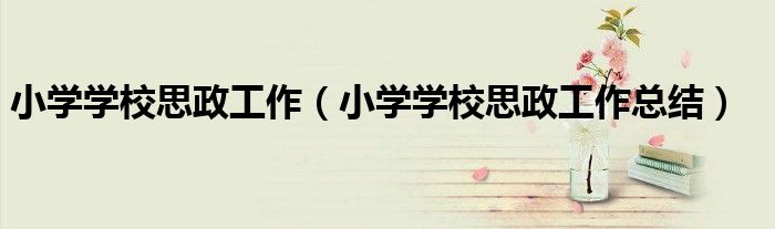 小学学校思政工作总结(小学学校思政工作)