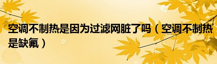 空调不制热是缺氟(空调不制热是因为过滤网脏了吗)