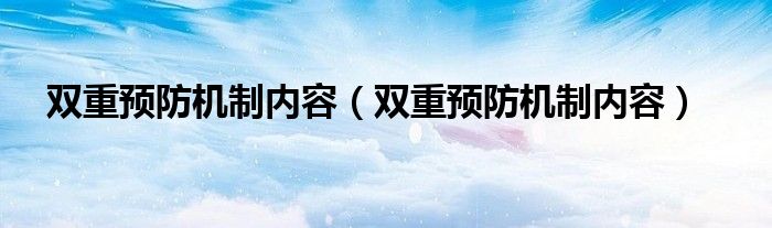 双重预防机制内容(双重预防机制内容)