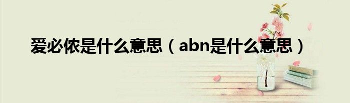 abn是什么意思(爱必侬是什么意思)