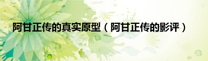 阿甘正传的影评(阿甘正传的真实原型)