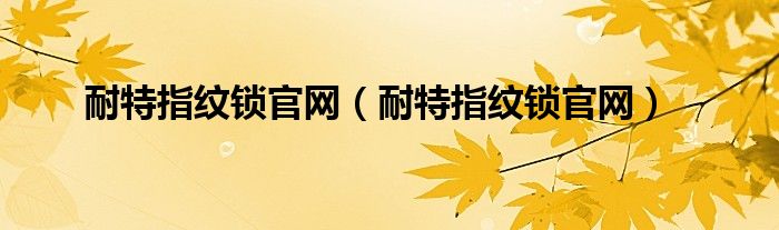 耐特指纹锁官网(耐特指纹锁官网)
